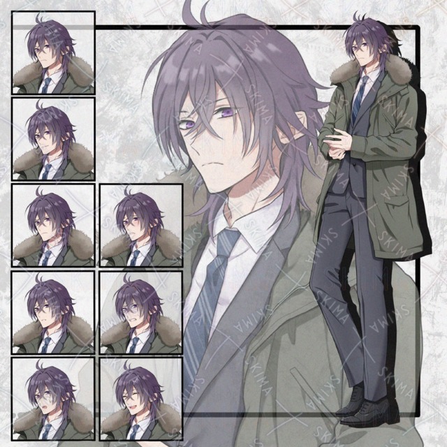 スーツの男性立ち絵　表情8種