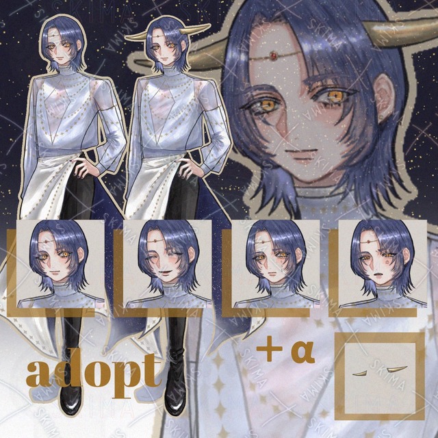 魔法使い【表情差分4種類＋小物（ツノ）】