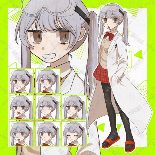 【表情8種】実験好きそうな女の子