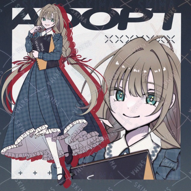 スケッチブック/ワンピース/太眉/少女【表情10種類】