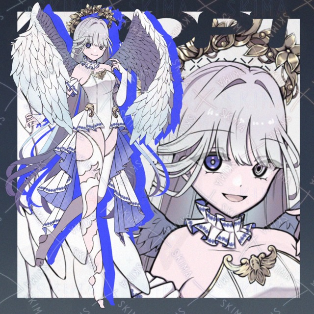 天使/女神/オッドアイ/羽/人型【表情10種類】