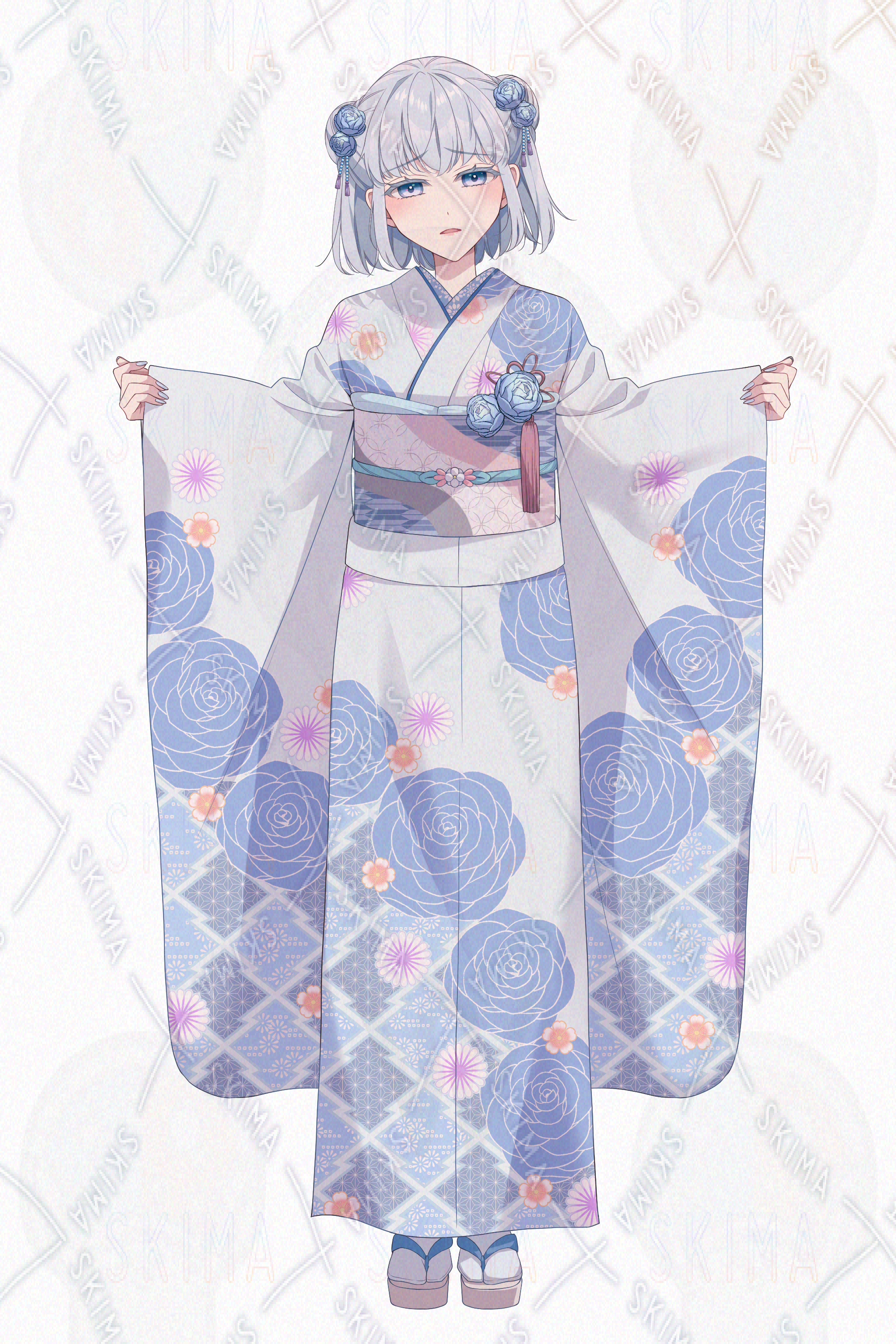 着物の女性キャラクター 印刷物 表情7種】着物の女の子 | SKIMA（スキマ）