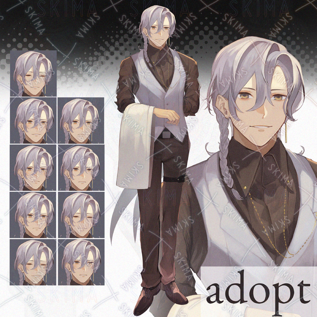 ウェイター風男性【表情差分10種】