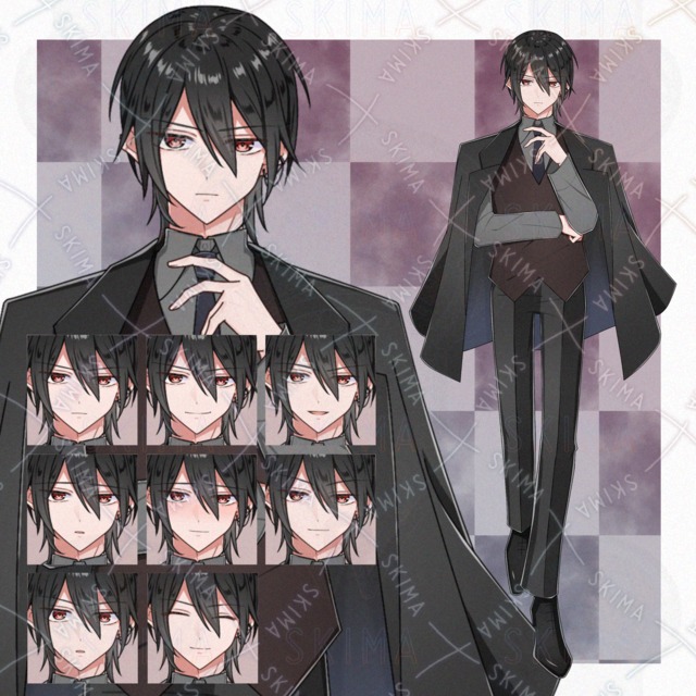 表情差分8枚　男性キャラ　立ち絵