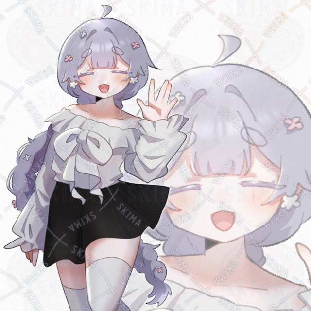 紫三つ編みの女の子