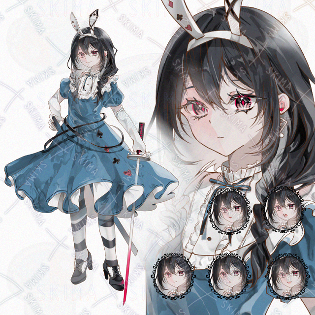 アリス　兎モチーフ　　表情 9種類