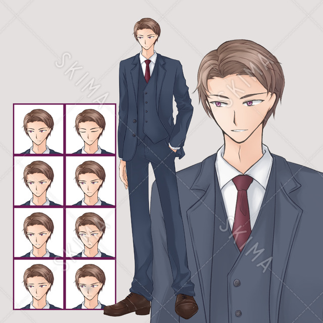 スーツの男性【表情差分10種】