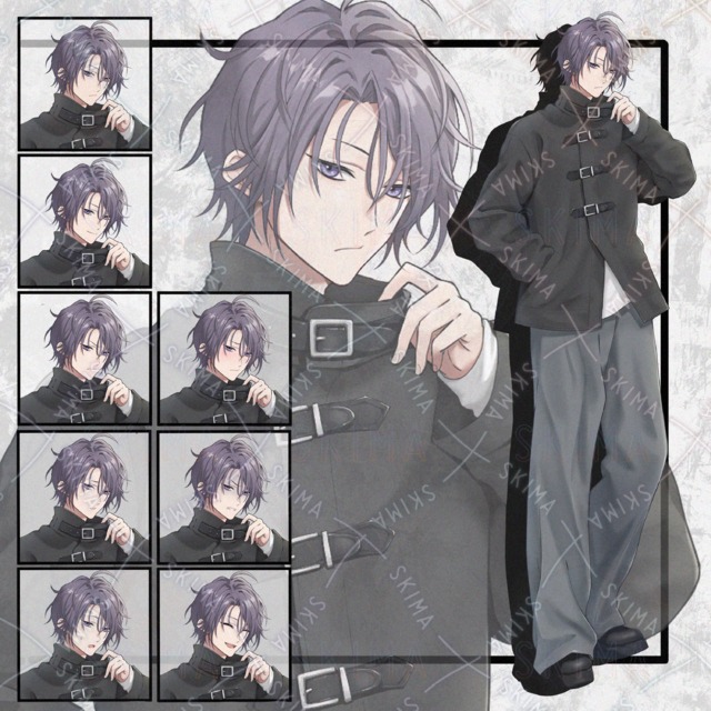 カジュアルな男性立ち絵　表情8種