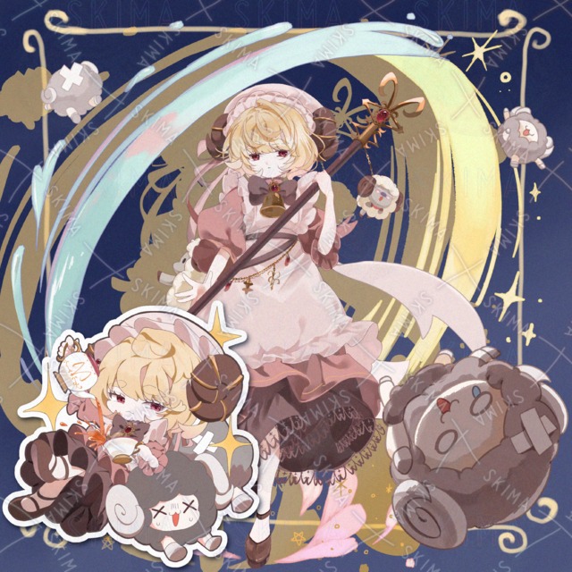 【表情4差分/SD1枚】星座モチーフの少女 牡羊座