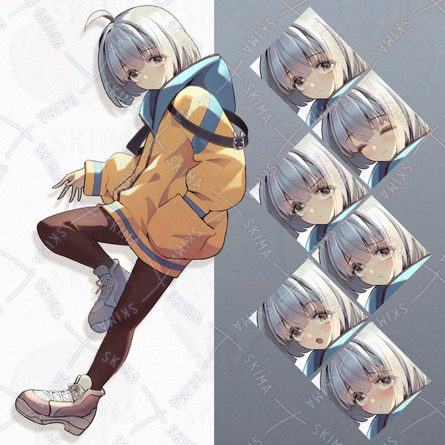 垂れ目のパーカー中性っ子【表情６種】