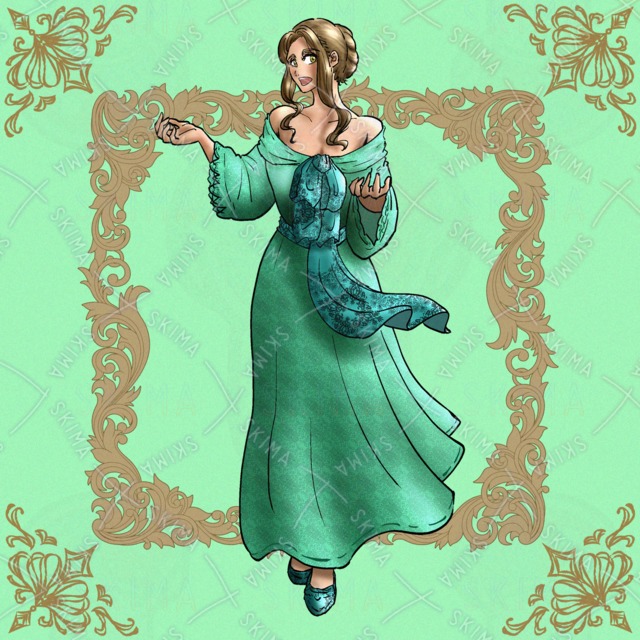 TRPGやゲーム等の立ち絵に使える「プリンセスモチーフの女性」表情差分有