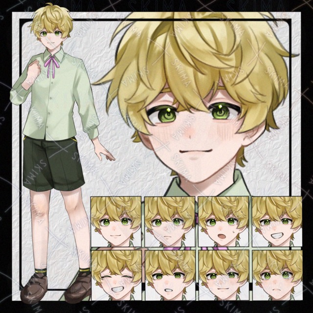 【SALE】金髪癖毛の少年【表情差分8種】