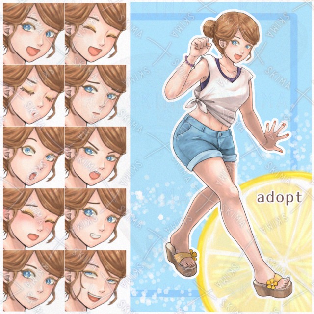 表情10種　夏服ギャル