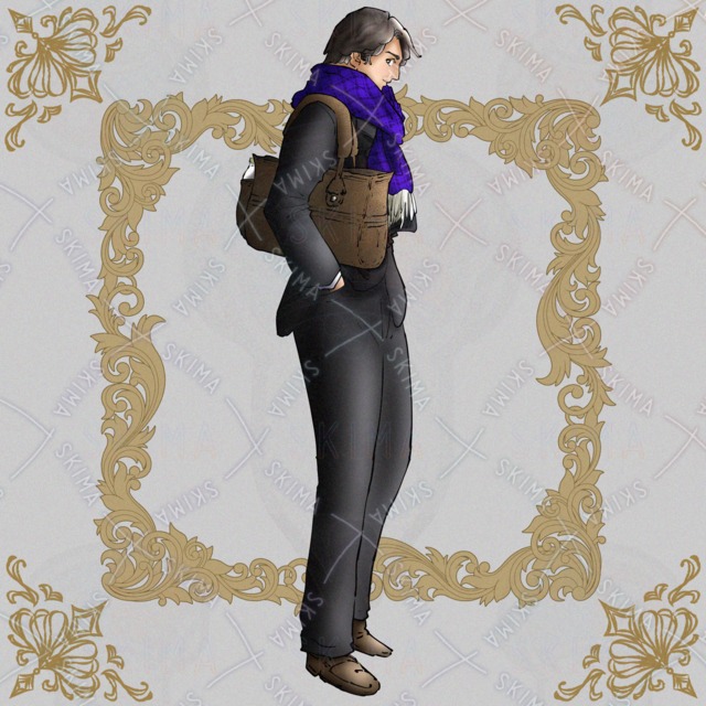 キャラクター立ち絵　「スーツとマフラーの男性」　表所差分有