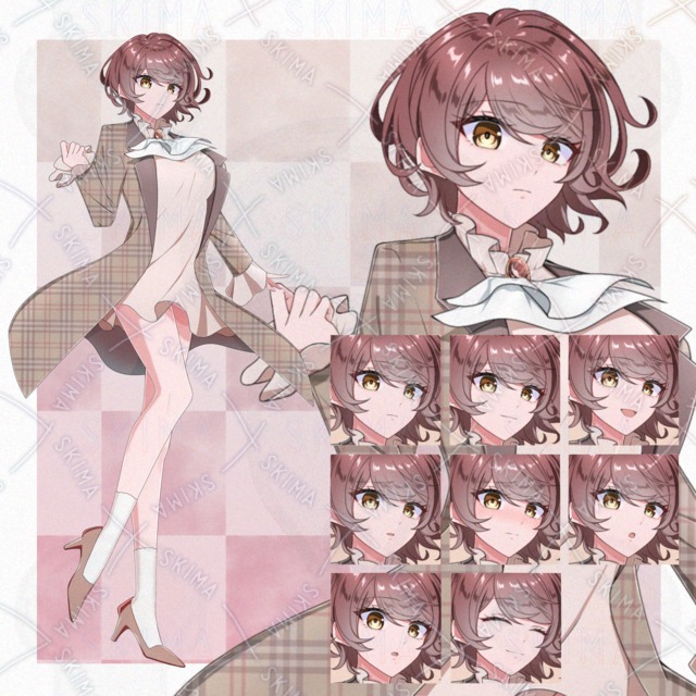 表情差分8枚　女性キャラ　立ち絵