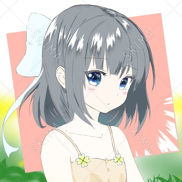 ＳＮＳアイコン　黒髪　ななめ