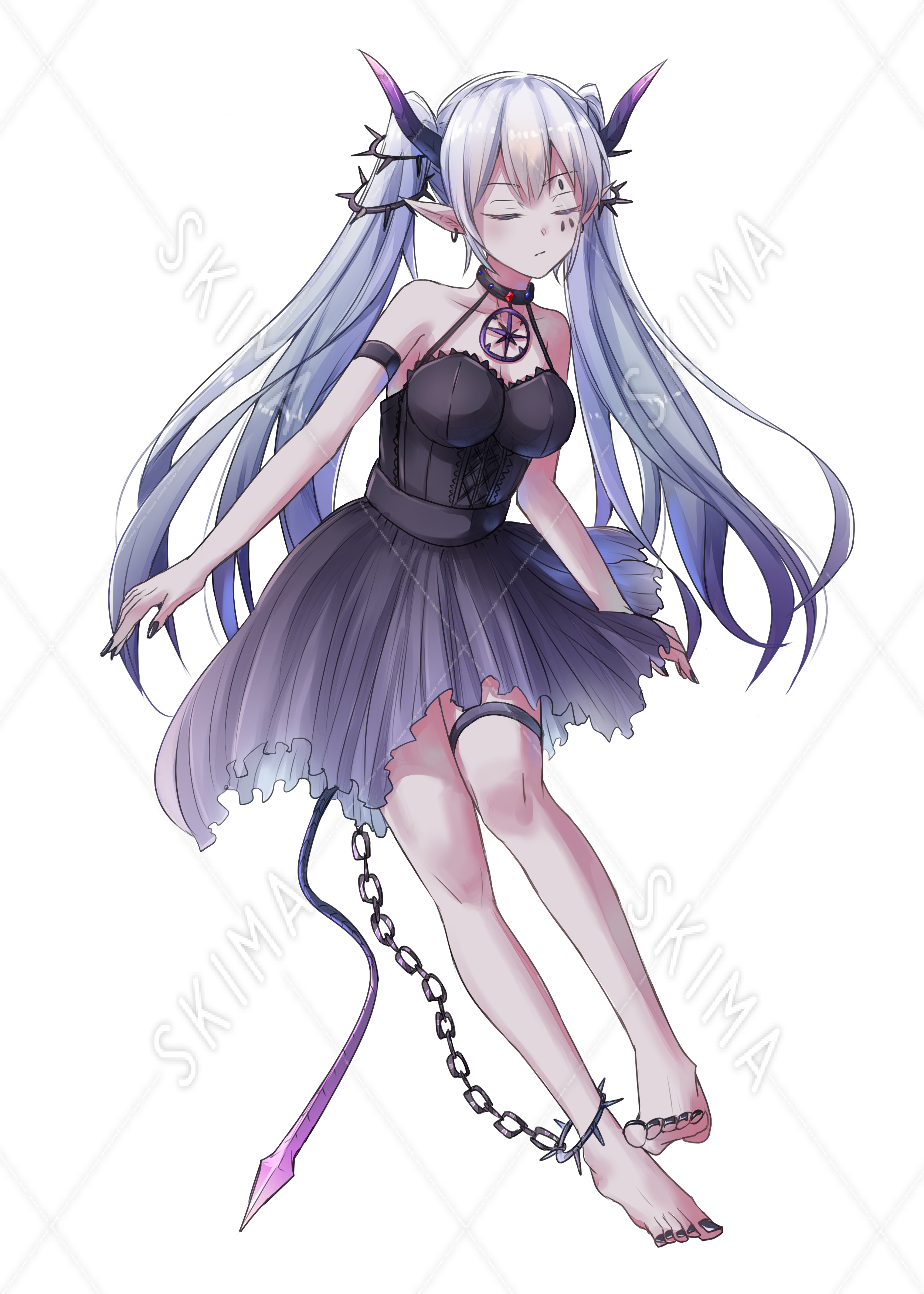 悪魔 女の子 ツインテール 表情6種 B5サイズ スキマ スキルのオーダーメイドマーケット Skima