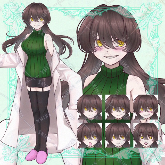 [Adopt13]女性研究員 表情6種