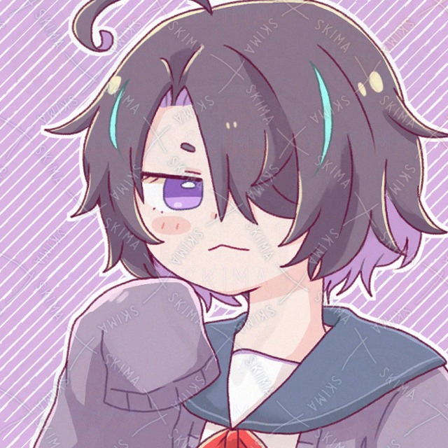 【表情4種　片目隠れちゃん】