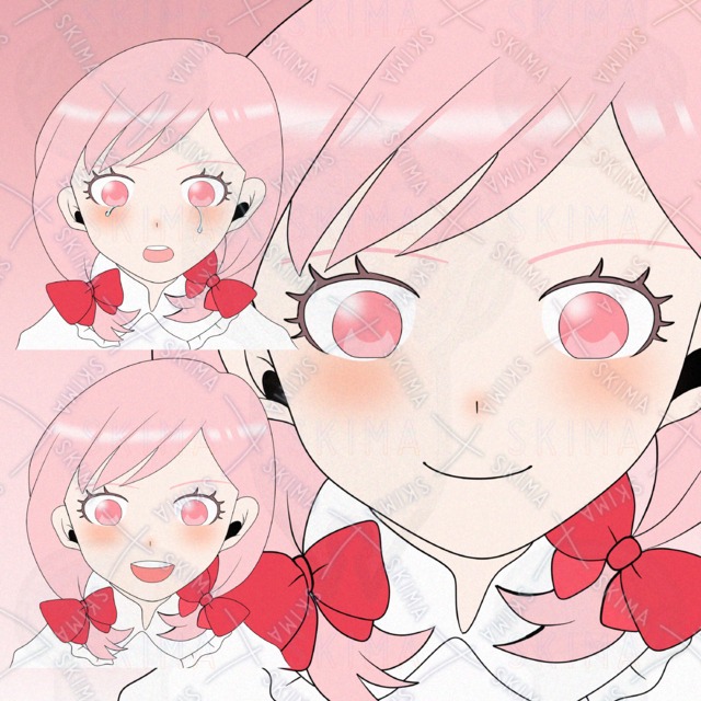 ピンク髪の女の子のアイコンイラスト