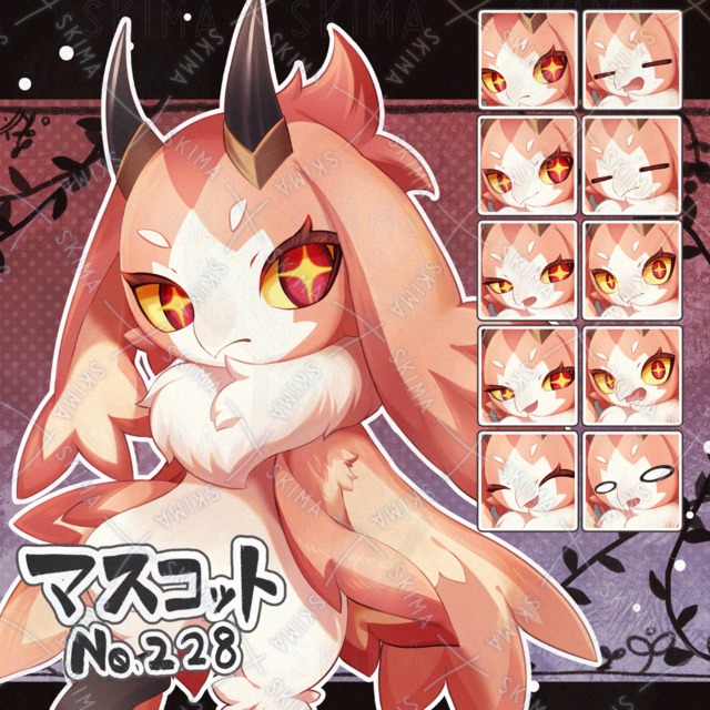 【マスコット風：228】鳥×角モチーフ