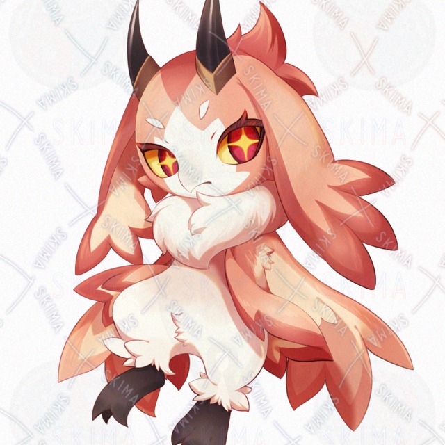 Image 2 of Mascot style: 228] Bird and horn motif