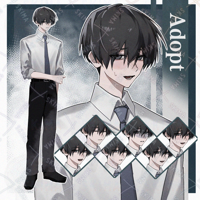 黒髪フォーマル男子【表情7種】