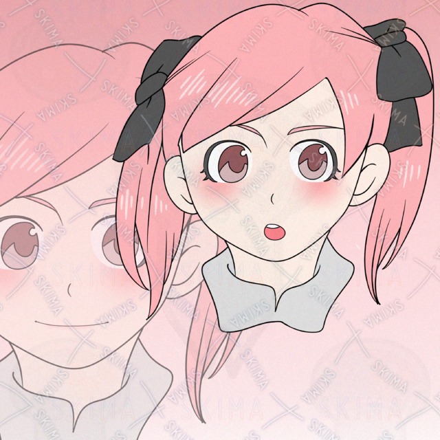 ピンク髪の女の子イラスト