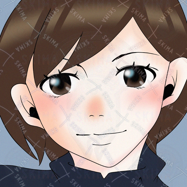 ショートカットの女の子のアイコンイラスト