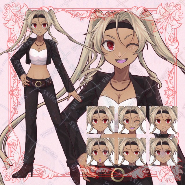 [Adopt12]金髪褐色の女性 表情6種