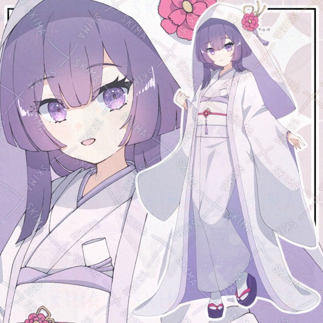 【表情9種】白無垢風な人【adopt】