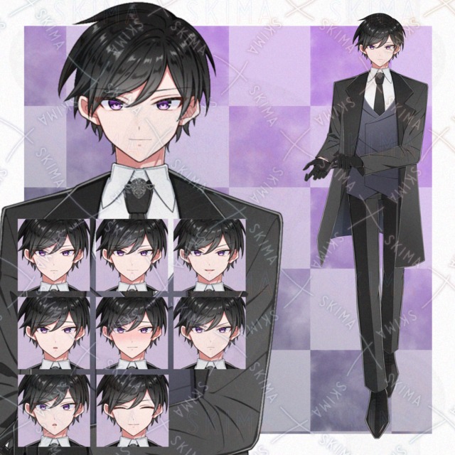 表情差分8枚　男性キャラ　立ち絵