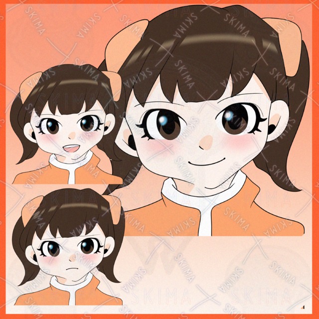 ツインテールの女の子のアイコンイラスト