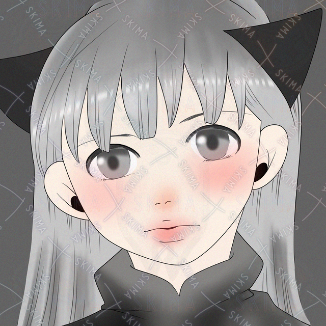 猫耳の女の子のアイコンイラスト