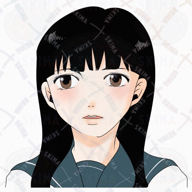 黒髪セーラー服の女の子イラスト