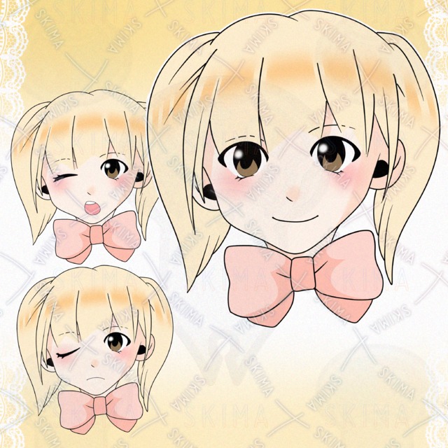 金髪ツインテールの女の子イラスト