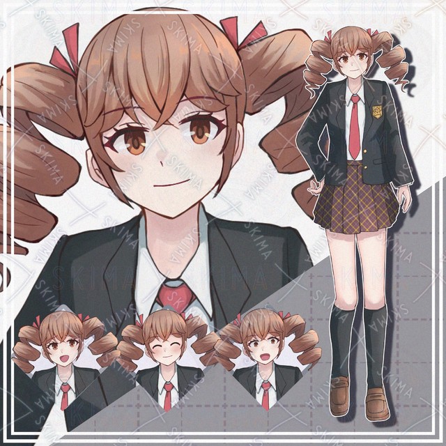 【表情10種】ドリルヘアーの女の子【立ち絵】