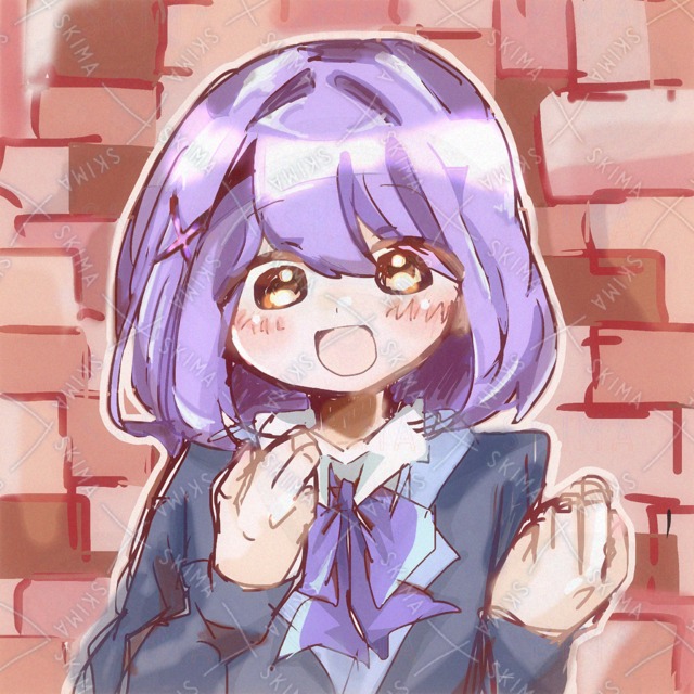 【アイコン】元気系紫髪女子