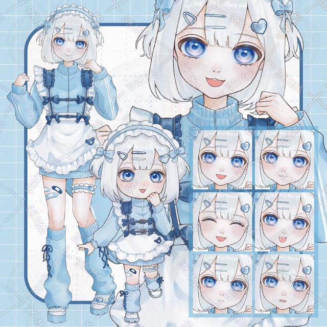 【IRIAM対応/ミニキャラ付き】ジャージメイドの女の子