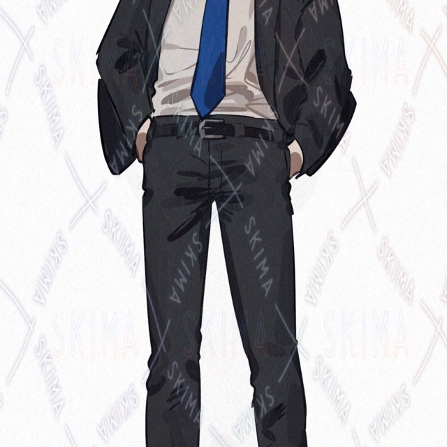 銀髪碧眼スーツの男性/表情5種＋メガネ差分の商品画像2枚目