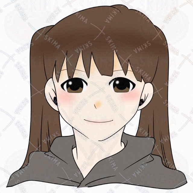 ツインテールの女の子のアイコンイラスト