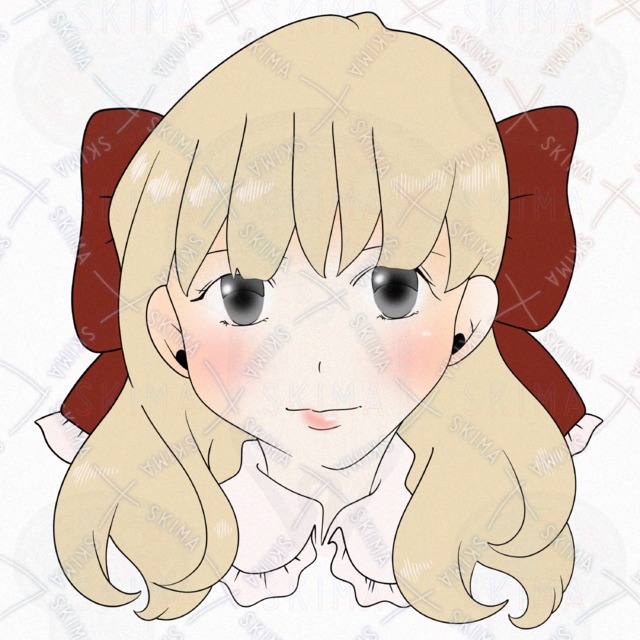 金髪の女の子のアイコンイラスト