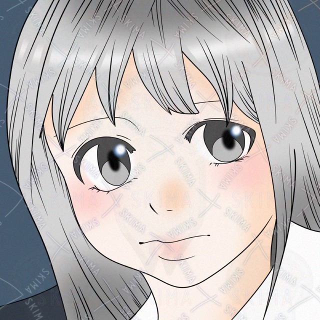 銀髪の女の子のアイコンイラスト