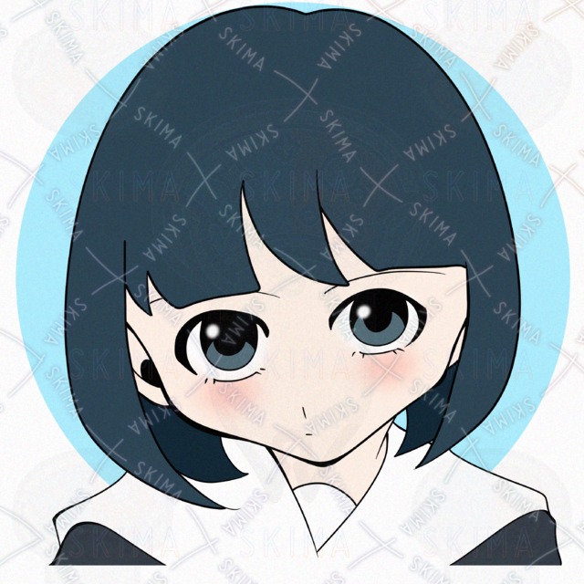 かわいい女の子のSNSアイコンイラスト