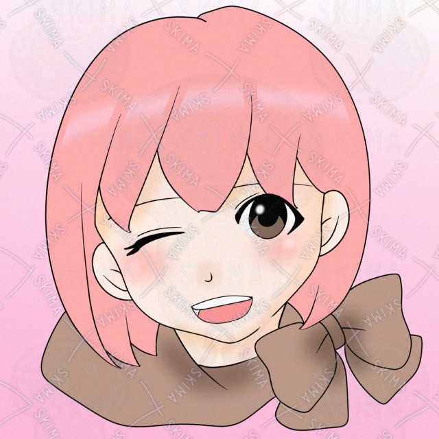 ピンク髪の女の子のSNSアイコンイラスト