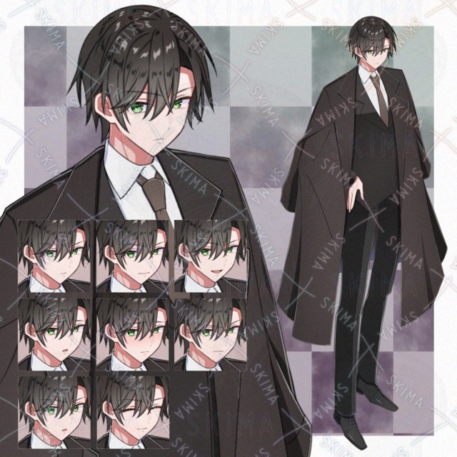 表情差分8枚　男性キャラ　立ち絵