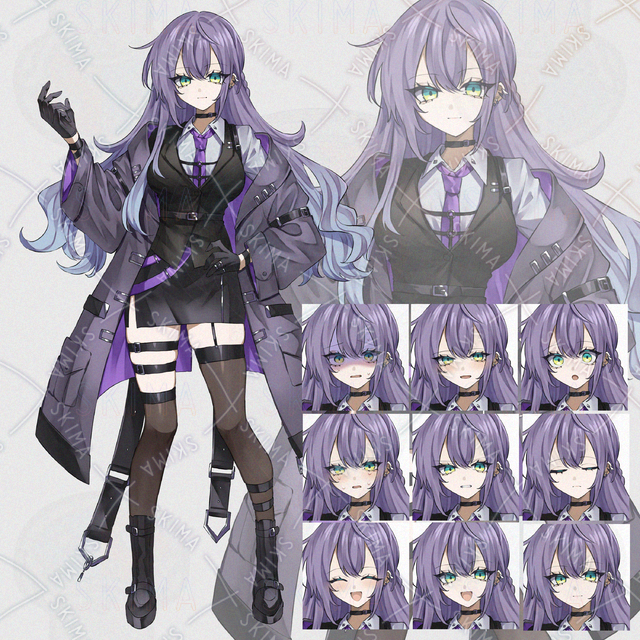 女の子全身立ち絵【表情差分9種】