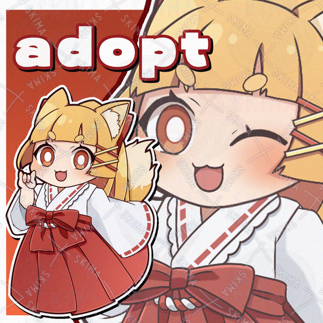 【adopt】巫女狐な女の子《表情差分8種》