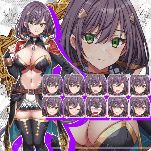 【表情10種】ちょっとセクシーな雰囲気の魔導士風女性