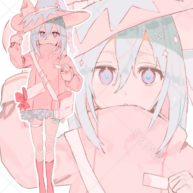 【表情4種】魔法使い風の女の子【立ち絵】